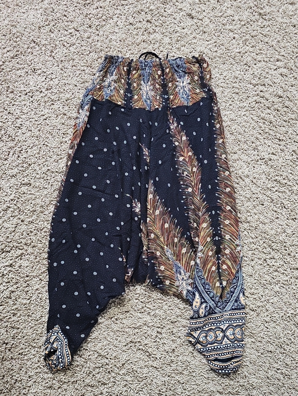 Banjamath Boho Pants Halter Jumpsuit Baggy Gypsy Hippie Boho Yoga Beach Harem - Picture 4 of 7